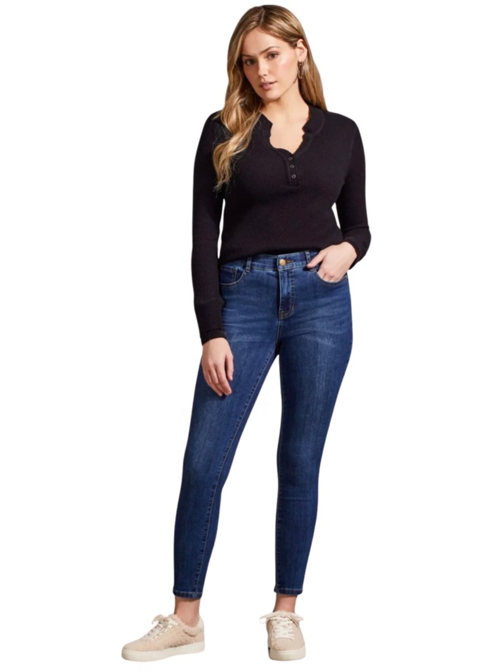 Tribal Blue Thread Sophia Skinny Jeans Size 4 NWT